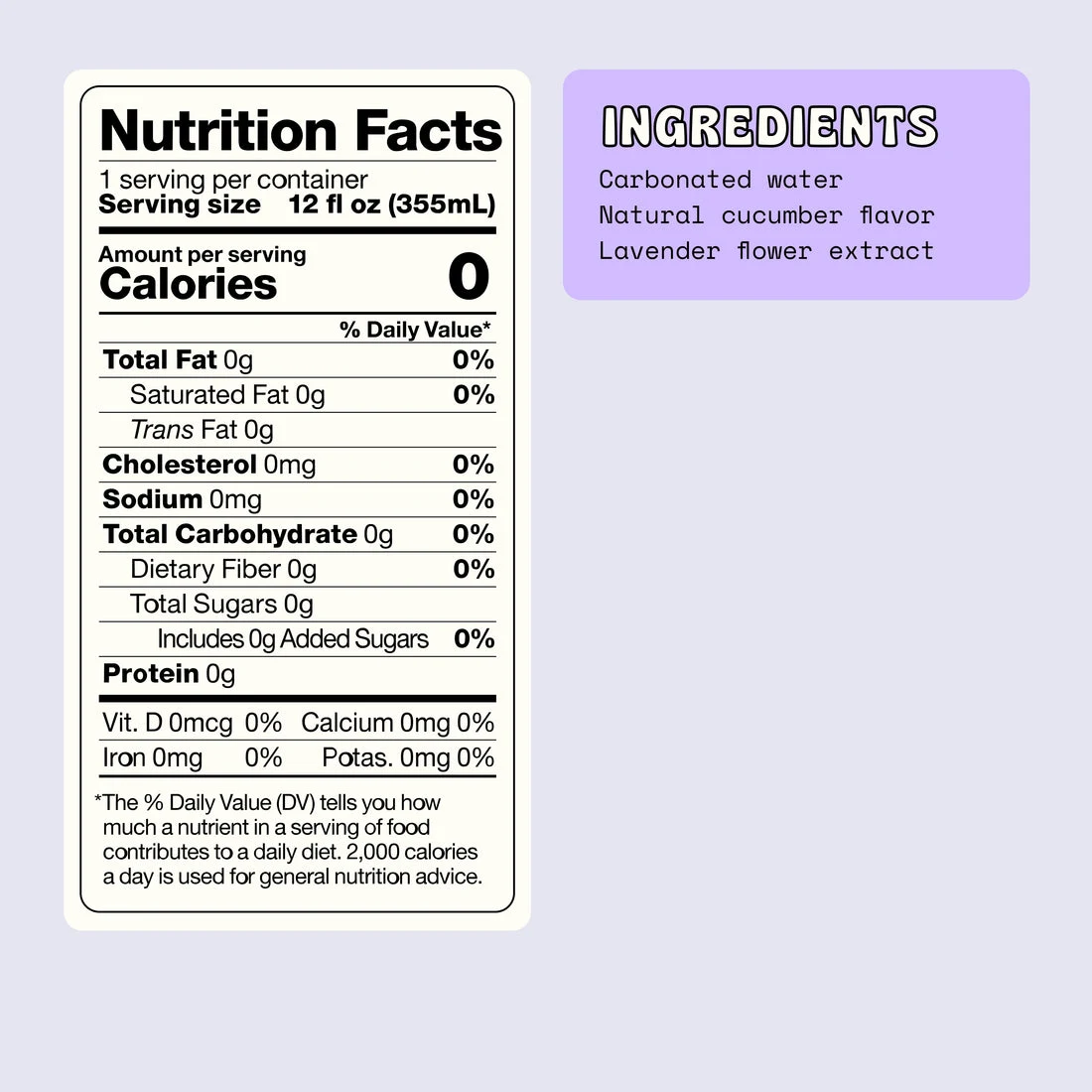 Lavender cucumber nutrition facts and ingredients
