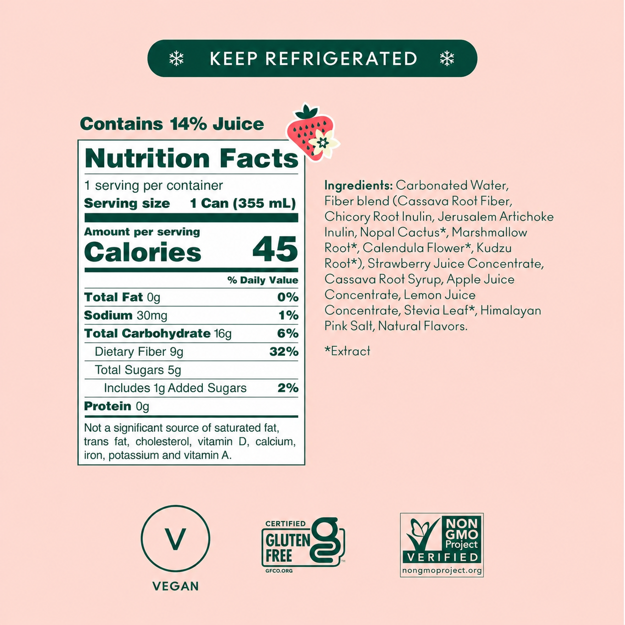 Strawberry vanilla nutrition facts and ingredients
